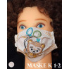 Bestickte Kinder-Mund-und Nasen-Maske Behelfs-Mundschutz Teddy