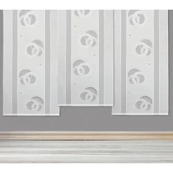 Flächengardine Lavinia in ecrü-schwarz-silber deko