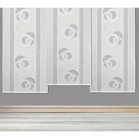 Flächengardine Lavinia in ecrü-schwarz-silber deko