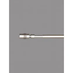 Ausziehbare runde Vitragen- und Beschwerstange in Edelstahl.