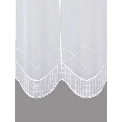 Schlichte weiße Bistrogardine Hanna Plauener Spitze