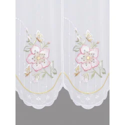 Scheibengardine Wildrose detail