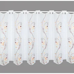 Kurzgardine Blütenranke in lachs-weinrot gross