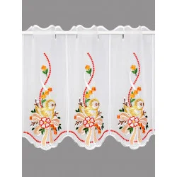 Scheibengardine Küken mit Schleife in orange