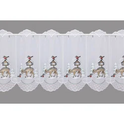 Kurzgardine Reh am Vogelhaus silber klein