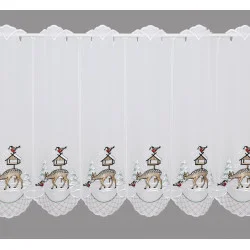 Kurzgardine Reh am Vogelhaus silber gross