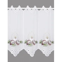 Festlich bestickter Kurzstore Kerze mit Kugeln Plauener Spitze