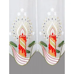 Weihnachtsgardine Festliche Kerze detail