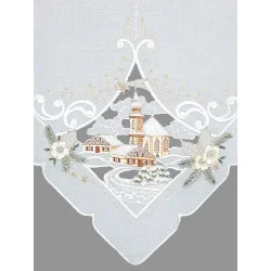 Dekorativer Scheibenhänger Winterzauber mit Plauener Spitzenstickerei