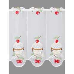 Küchengardine Kirsch-Cupcake