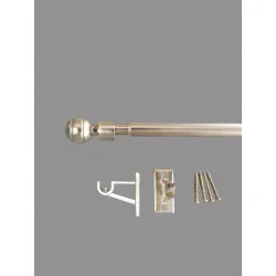 Beschwerstange / Scheibengardinen-Stange Jupiter in edelstahl-optik mit zubehör