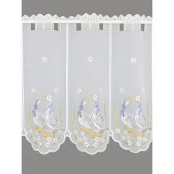 Stickerei-Scheibengardine Gänse