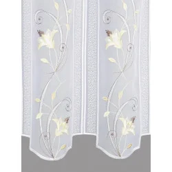 Scheibengardine Blütenranke in beige detailbild