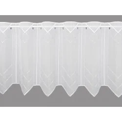 Zeitlos bestickte Scheibengardine Cara Plauener Spitze 45 cm hoch