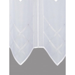 Halbtransparente weiße Scheibengardine mit feiner Stickerei Detailbild