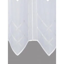 Zeitlos bestickte Scheibengardine Cara Plauener Spitze Detailbild