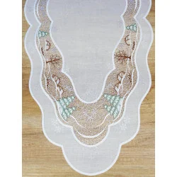 Festliche Tischwäsche Wintermärchen mit Plauener Spitze Detailbild