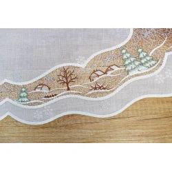 Festliche Tischwäsche Wintermärchen mit Plauener Spitze Nahaufnahme