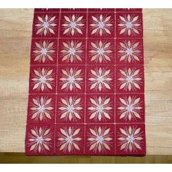 Spitzendecke Sternchenplain in bordeauxe-silber