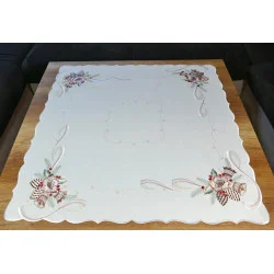 Stickerei-Mitteldecke Weihnachtsgesteck