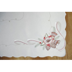 Stickerei-Tischwäsche Weihnachtsgesteck Detailbild
