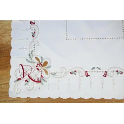 Weihnachtlich bestickte Tischwäsche Glockenpracht Plauener Spitze