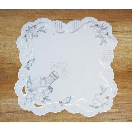 Decke Kerzentraum in silber Plauener Spitze