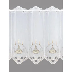 Scheibengardine Kleine Kirche im Lichterbogen