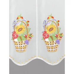 Stickerei-Scheibengardine Herbstkorb Plauener Spitze