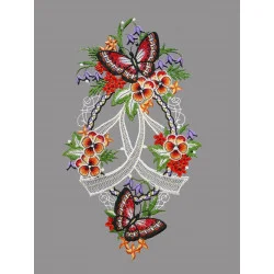 Fensterbild Schmetterlinge und Blüten