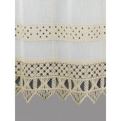 Feenhausgardine Mona aus Plauener Spitze in taupe