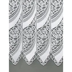 Elegante weiße Plauener Spitzengardine Malu