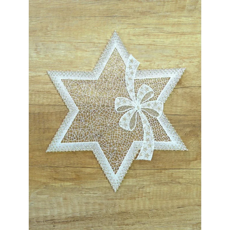 Zauberhafte Plauener Spitzensterne Heiligabend in Zwei Farbvarianten