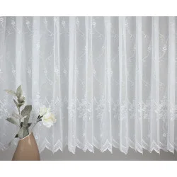 Durchgehend bestickter Store Chrysantheme