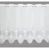Moderne Stickerei-Kurzgardine Donna in weiß-grau Plauener Spitze