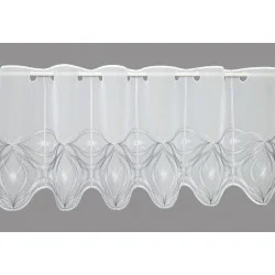 Moderne Stickerei-Kurzgardine Donna in weiß-grau Plauener Spitze