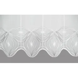 Moderne Stickerei-Kurzgardine Donna in weiß-grau Plauener Spitze