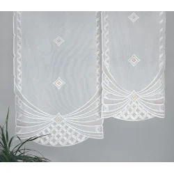 Stickerei-Schiebepaneele Milena in weiß-beige