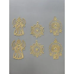 Baumbehang Mix in Gold 6er Set