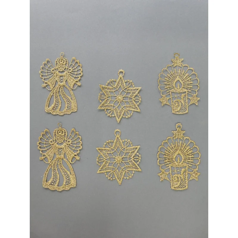 Baumbehang Mix in Gold 6er Set