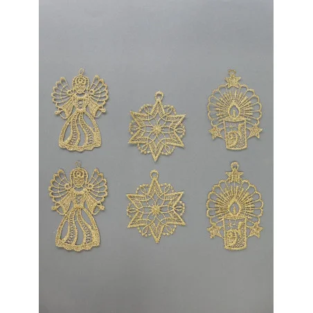 Baumbehang Mix in Gold 6er Set