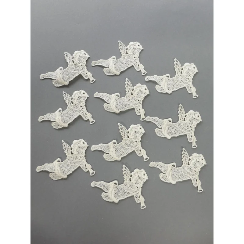 Baumbehang Engel mit Flöte in beige 10er Set