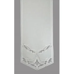 Moderne Schiebepaneele Arlette mit Plauener Spitze in ecrü-taupe