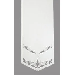 Stilvolle Schiebepaneele Arlette mit Plauener Spitze in weiß-taupe