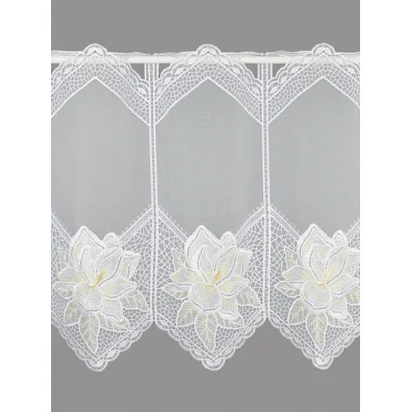 Stickerei-Kurzgardine Cindy in gelb 40x144 cm