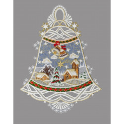 Fensterbild Glocken mit Sternenhimmel