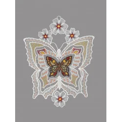 Fensterbild Großer Schmetterling mit Blüten