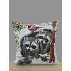 Gobelin-Kissenhülle Waschbären