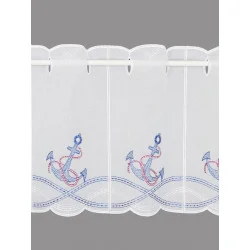 Maritime Stickerei-Scheibengardine Anker 30 cm
