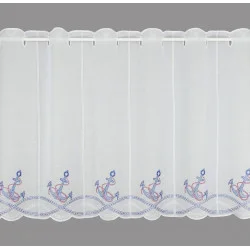 Maritime Stickerei-Scheibengardine Anker 55 cm